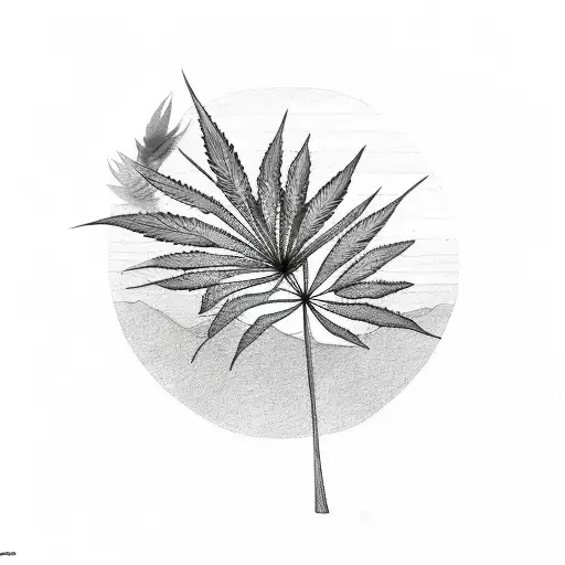 Weed Leaf & Palm Tree