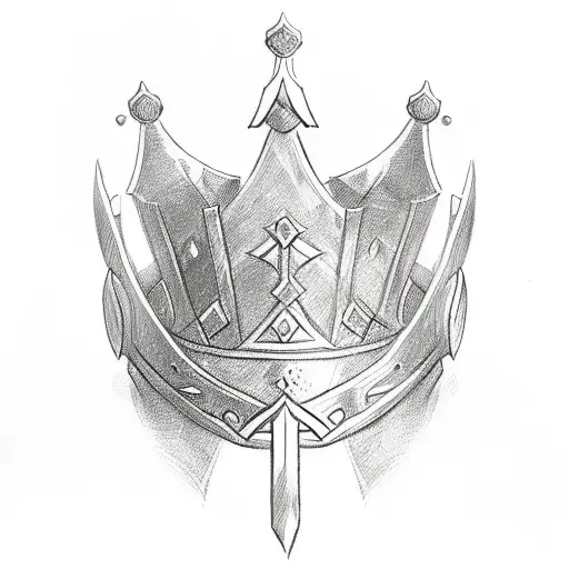 King's Crown And Warrior Helmet