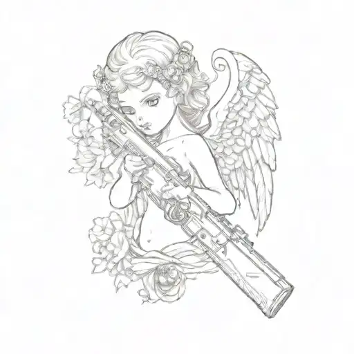 An Angel Holding A Gun