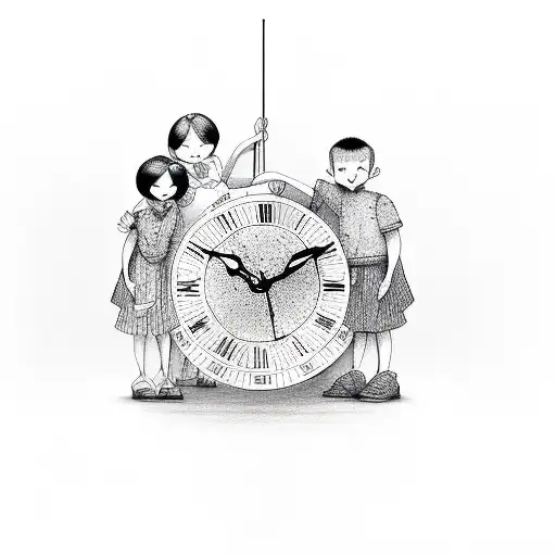 Family With A Clock