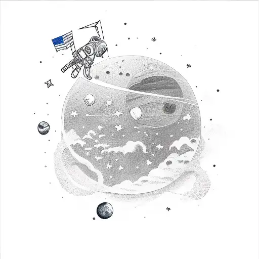 Astronaut Reflecting The Little Prince's Planet