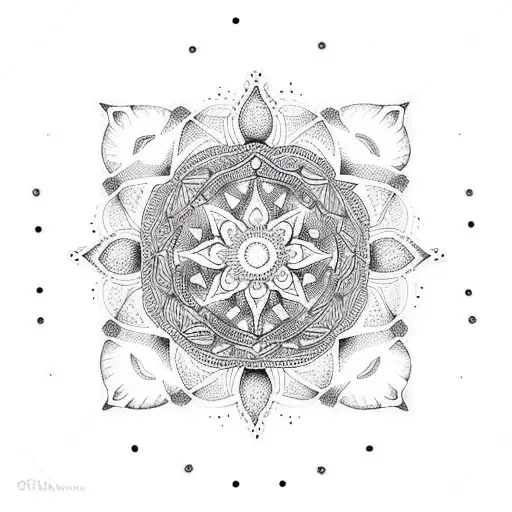 A Dotwork Mandala Incorporating Symbols Of Resilience And Strength