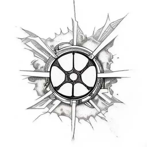 A Rap Music-inspired Tattoo With A Microphone Surrounded By Spider Webs