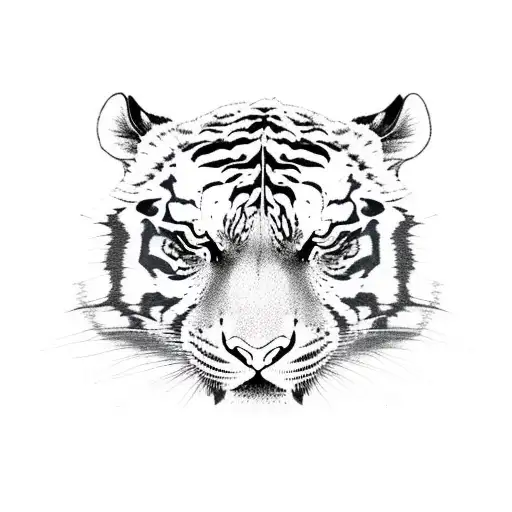 Angry Tiger With Closed Mouth