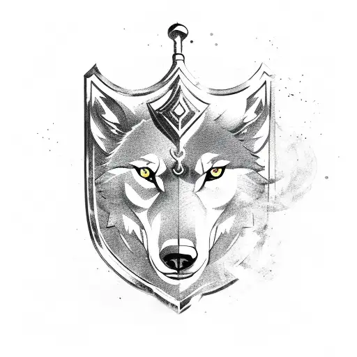 Shield With A Wolf And A Axe