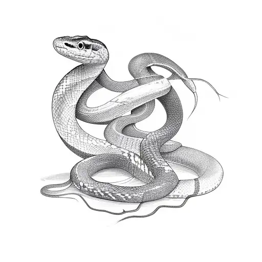 Snake With A Few Tropical Plants