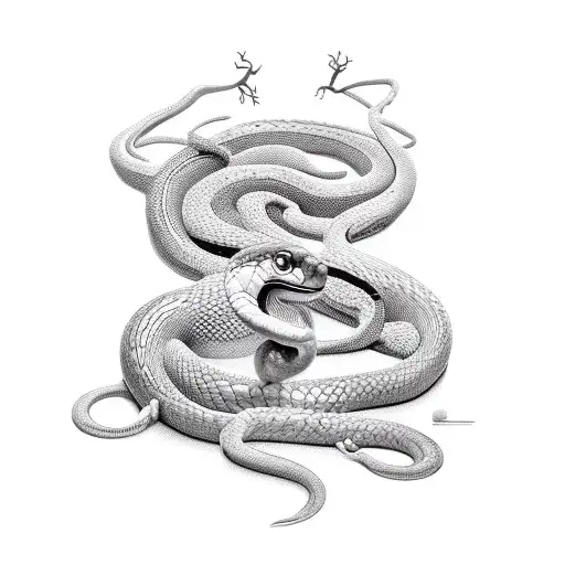 Cybersigilism Snakes Meeting On Collarbone To Eat A Melting Apple