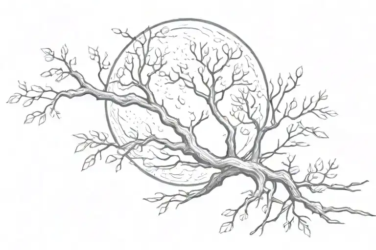 Moon Over Tree Branches