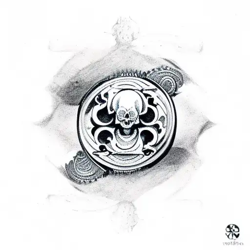 Skull Swallowing Yin Yang Sybol