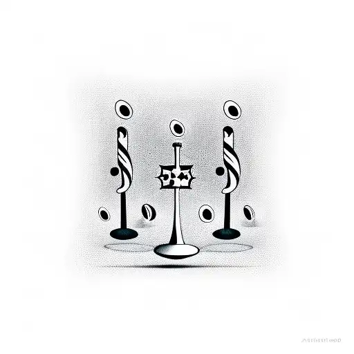 A Chessboard With Musical Notes Replacing The Black Squares