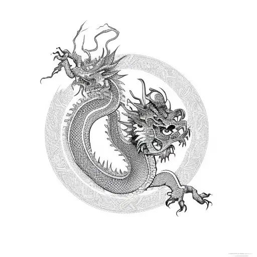 Number 24 With A Chinese Dragon Around It