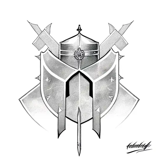 Templar Sword With A Knight Helm And Three Roses