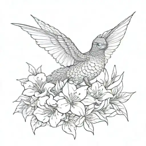 Dog Dragon Jasmine Flowers Hummingbird