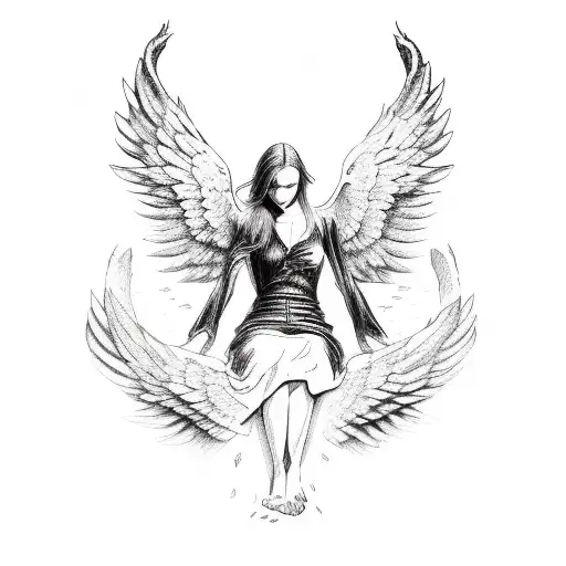 Fallen Angel Surrounded By Hands