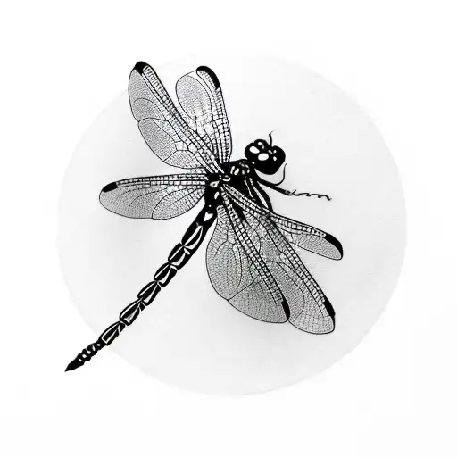 Dragonfly With Narcissus Flowers