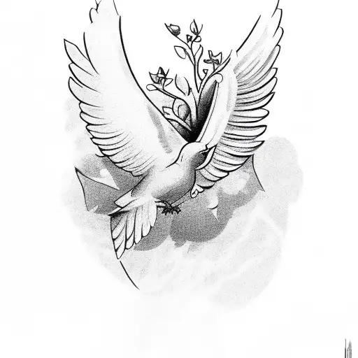 A Mighty Dove With Open Wings With A Crown Of Olive Leaves And An Olive Branch Held By Its Claws