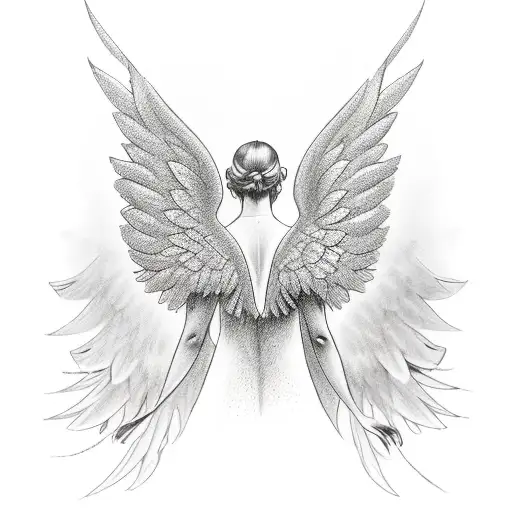 Memorial Tattoo Angel Wings And Halo