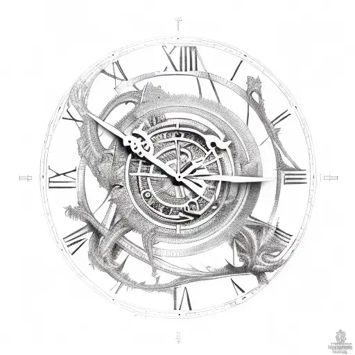 A Clock Mechanism Intertwined With Greek Mythology Symbols