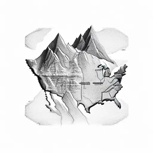 United States 3D Map With Mountains And Red Pins