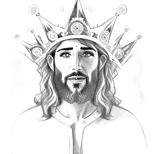 A Full-length Jesus With A Crown Made Of Marijuana