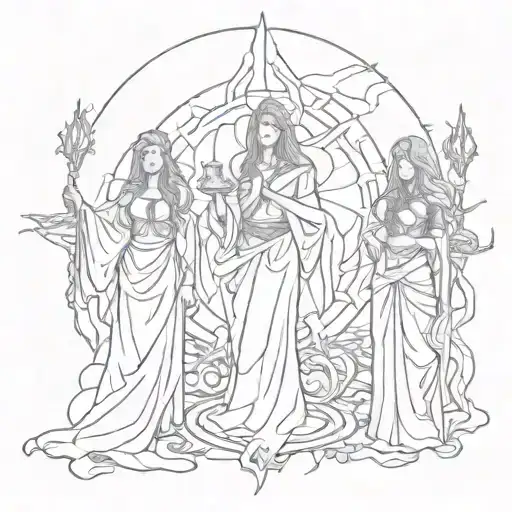 Scary Three Norns Weaving Fate
