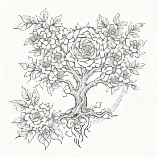 Tree Of Life With Marigolds