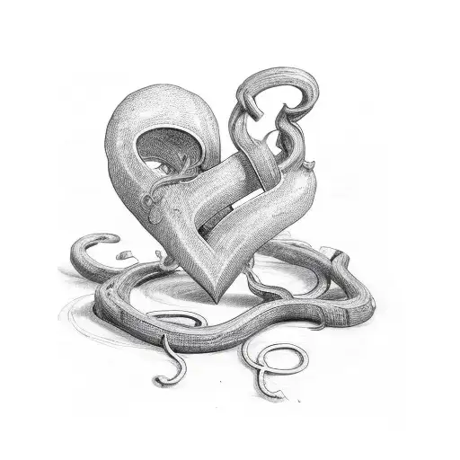 Vine In Shape Of Heart With A Letter S In The Middle