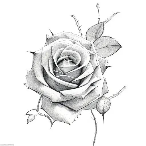 Silhouette Rose Thorns Vines