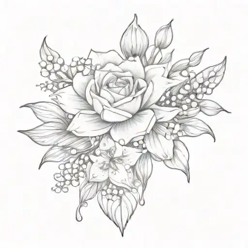 Rose Water Lilly And Lilly Of The Valley Bouquet