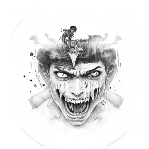 A Haunting Portrait Of Guts Screaming In Pain