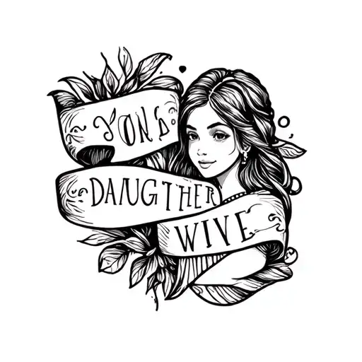 Daughter And Wife Names In Banner Wrapped