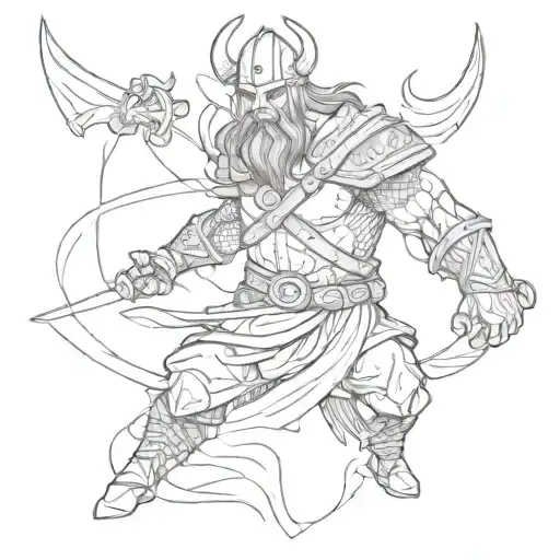 Viking Warrior Battling