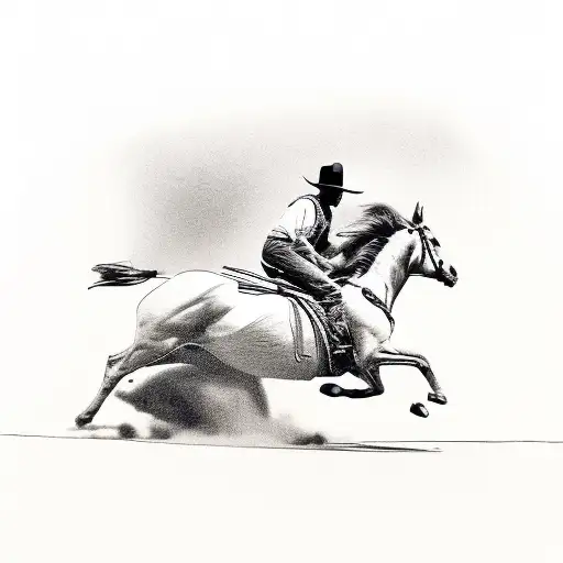 Pendleton Bucking Horse With A Man Riding It