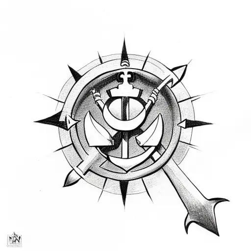 Sun With Arrow And Anchor