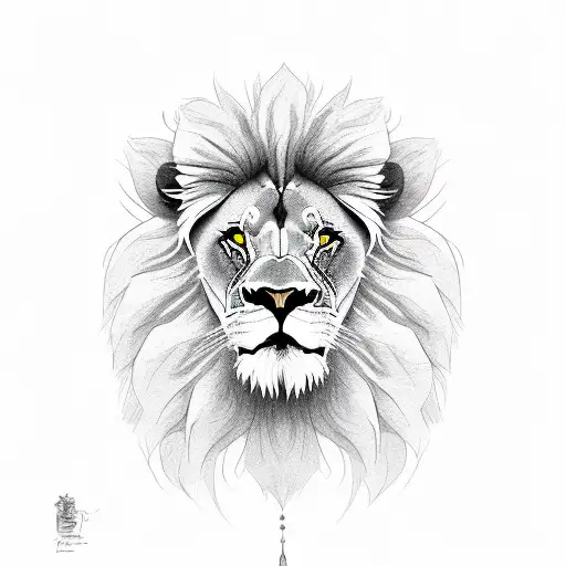 Lion With A Compas And Rose