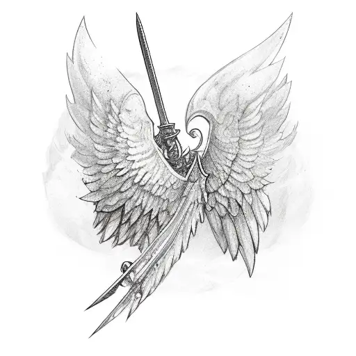 A Sword With A Wing On Its Side