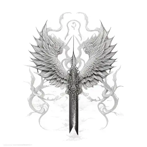 A Jian Sword With A Wing On Its Side