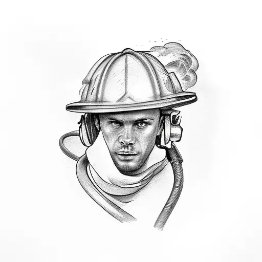 European Firefighter On Forearm