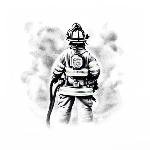 Firefighter Fighting Fire Small