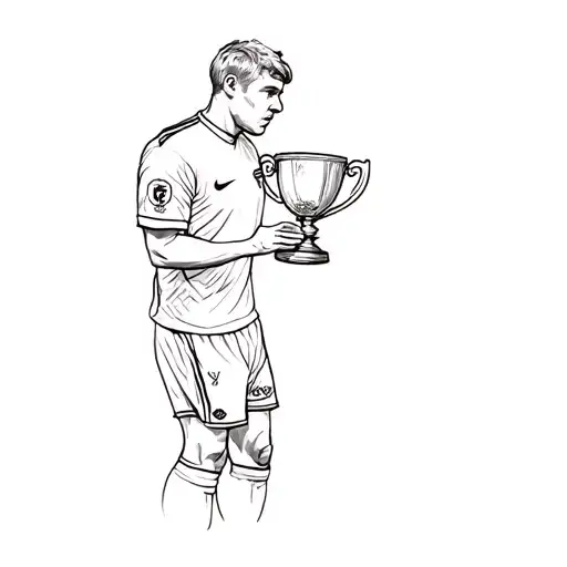 A Soccer Player Holding A Trophy