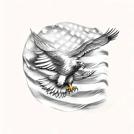 Eagle With Music Notes American Flag