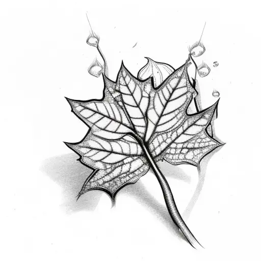 Ivy Plant Leaves With Electric Sparks