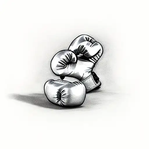 Christian Chrcross With Boxing Gloves Haging Around It