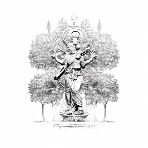 A Roman Soldier Holding A Sacred Tree Of Life