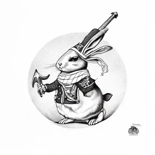 A Pirate Rabbit With Carrots Crossing Like Swords Underneath