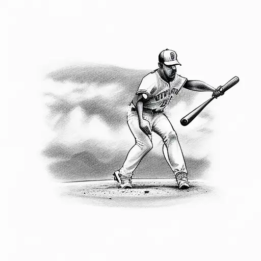 A Dog Playing Baseball With A Sketchy Background Of Colombia's Landscape