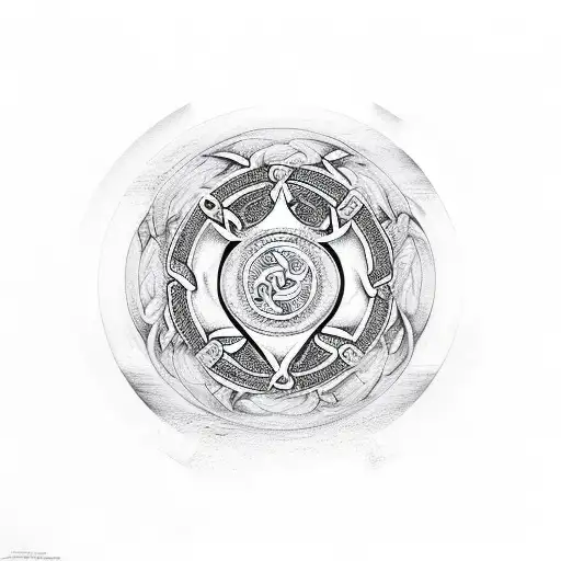 Yin And Yang Symbol With Intricate Celtic Designs