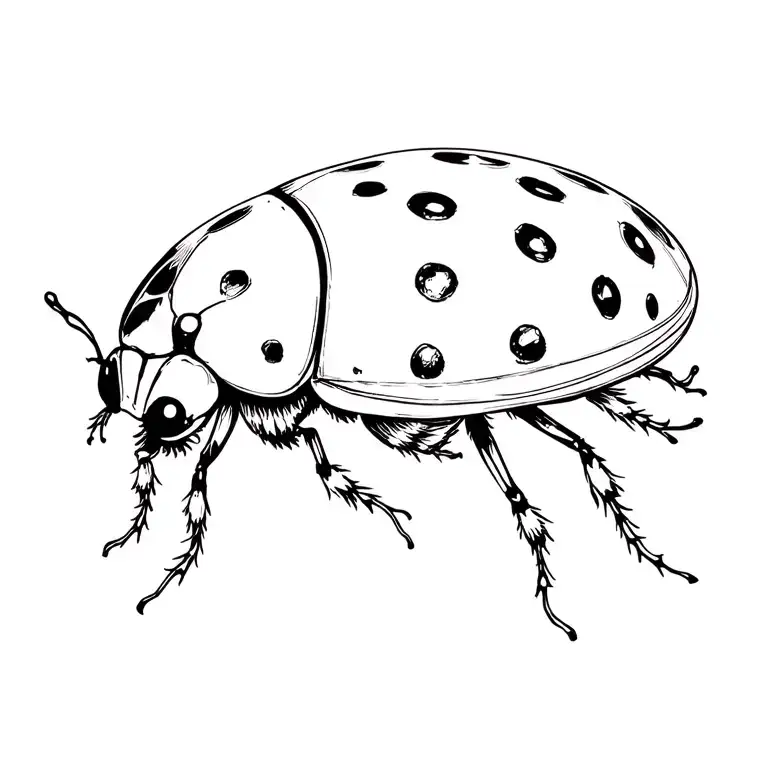 Dainty Line Work Ladybug Spine