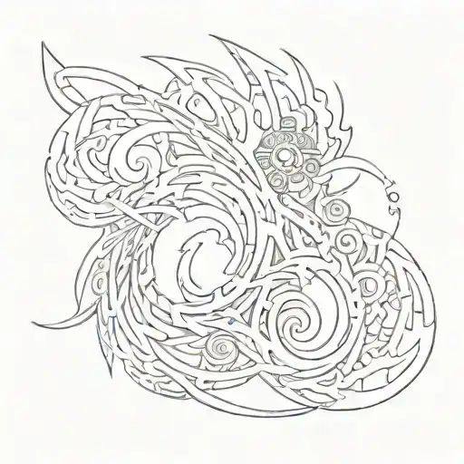 Low Back Side Abstract Neo Tribal