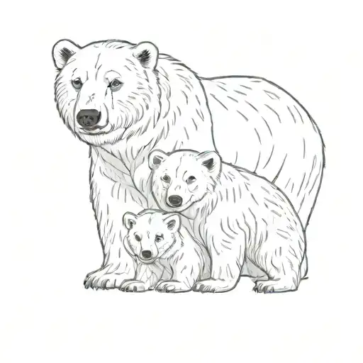 Mom Dad And Baby Polar Bear Family